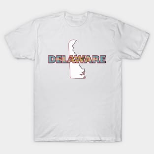 Delaware Colored State Letters T-Shirt